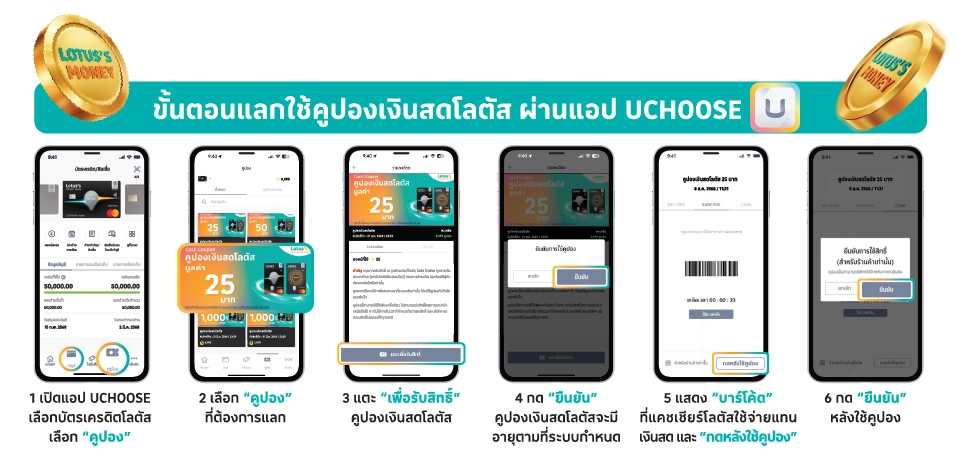 ขั้นตอนแลกคูปอง