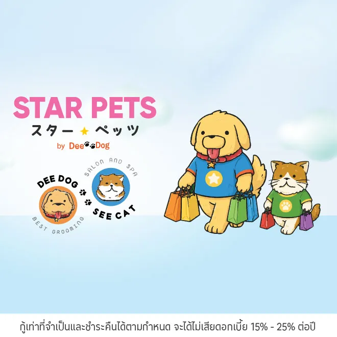 ผ่อนสินค้า/บริการ 0%* ที่ DEE Dog SEE Cat