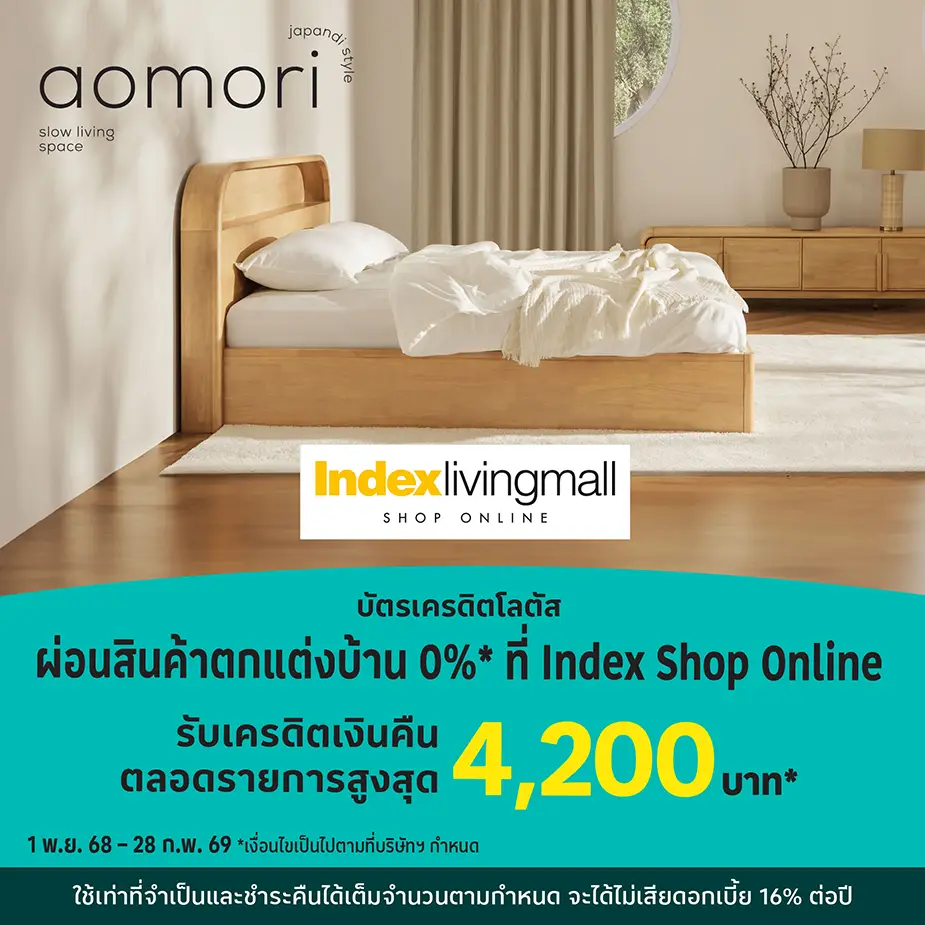 ผ่อนสินค้าตกแต่งบ้าน 0%25* ที่ Index Shop Online