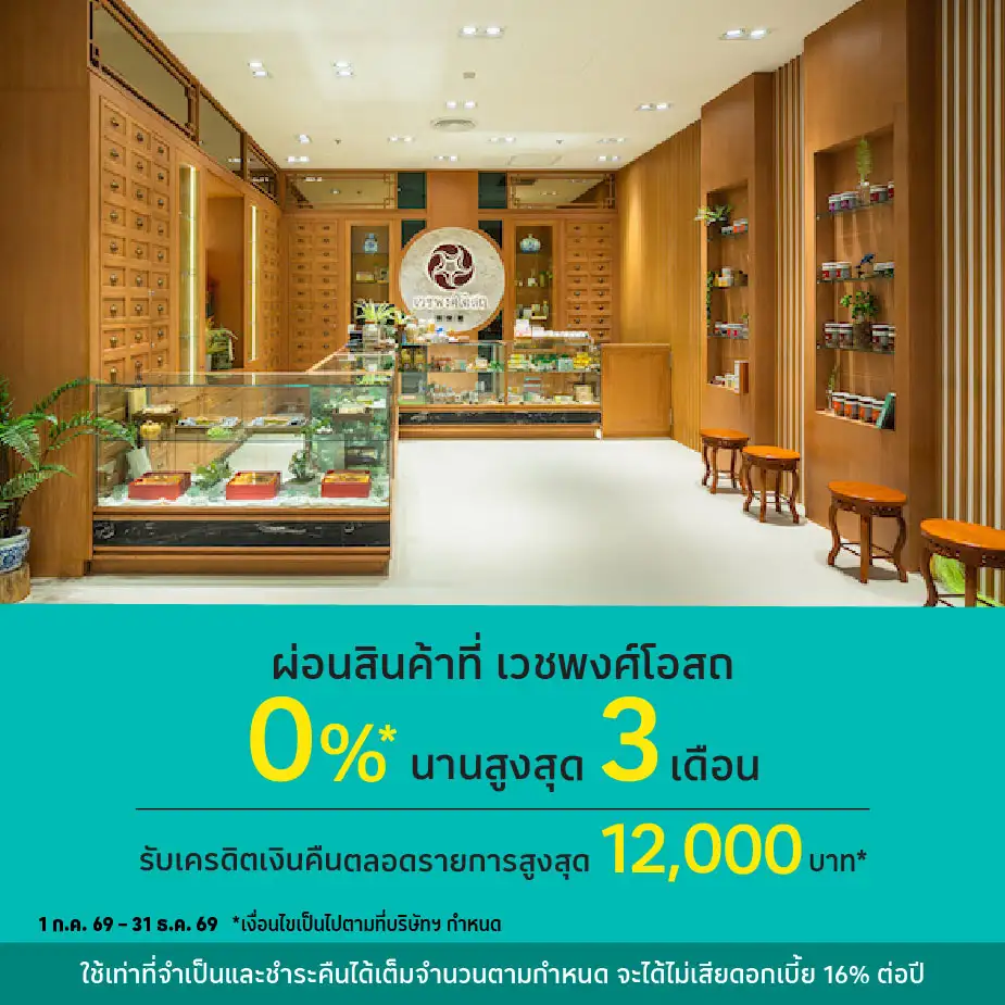ผ่อนสินค้า 0%25*ที่ เวชพงศ์โอสถ