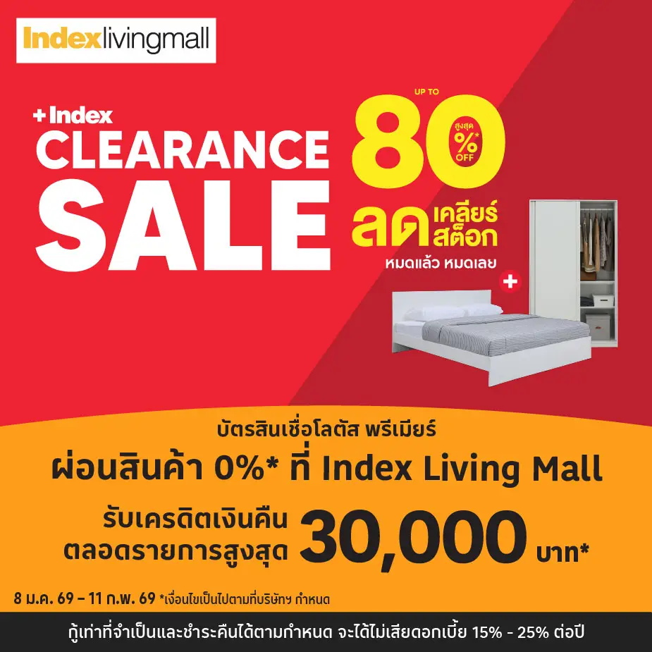 ผ่อนสินค้าตกแต่งบ้าน 0%25* ที่ Index Living Mall