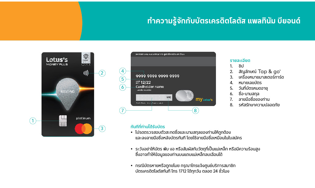 คู่มือการใช้บัตรเครดิตโลตัส แพลทินัม บียอนด์ คู่มือการใช้บัตรเครดิตโลตัส แพลทินัม บียอนด์