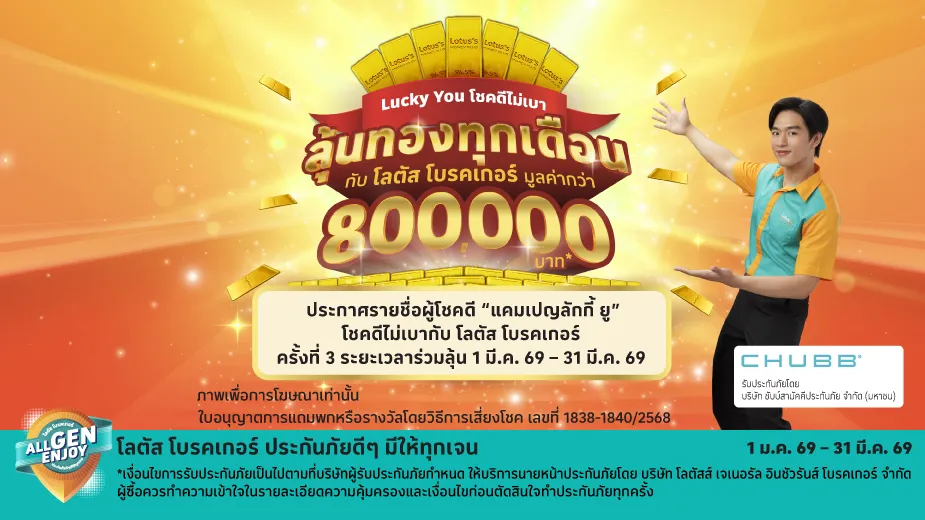 แคมเปญลักกี้ ยู โชคดีไม่เบากับ โลตัส โบรคเกอร์