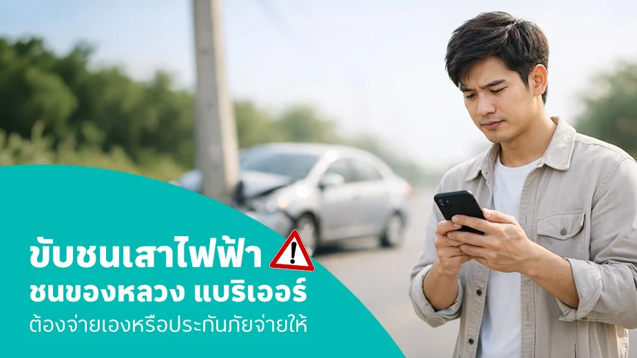 ขับชนเสาไฟฟ้า ชนของหลวง