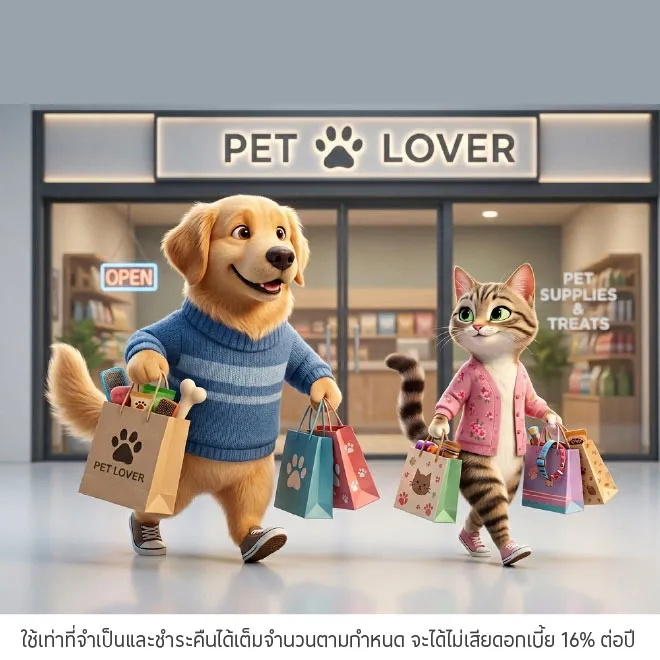 ผ่อนสินค้าและบริการ 0%* นานสูงสุด 10 เดือน ที่ร้านค้าที่ร่วมรายการ