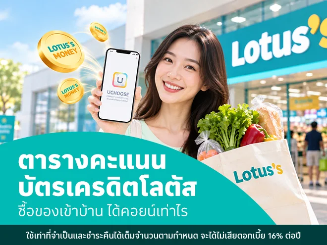 ตารางคะแนนบัตรเครดิตโลตัส ซื้อของเข้าบ้านได้คืนกี่คอยน์