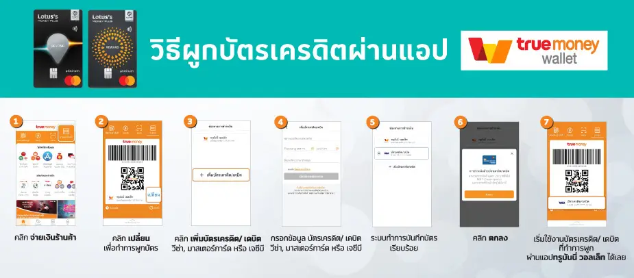 วิธีผูกบัตรเครดิตผ่านแอป